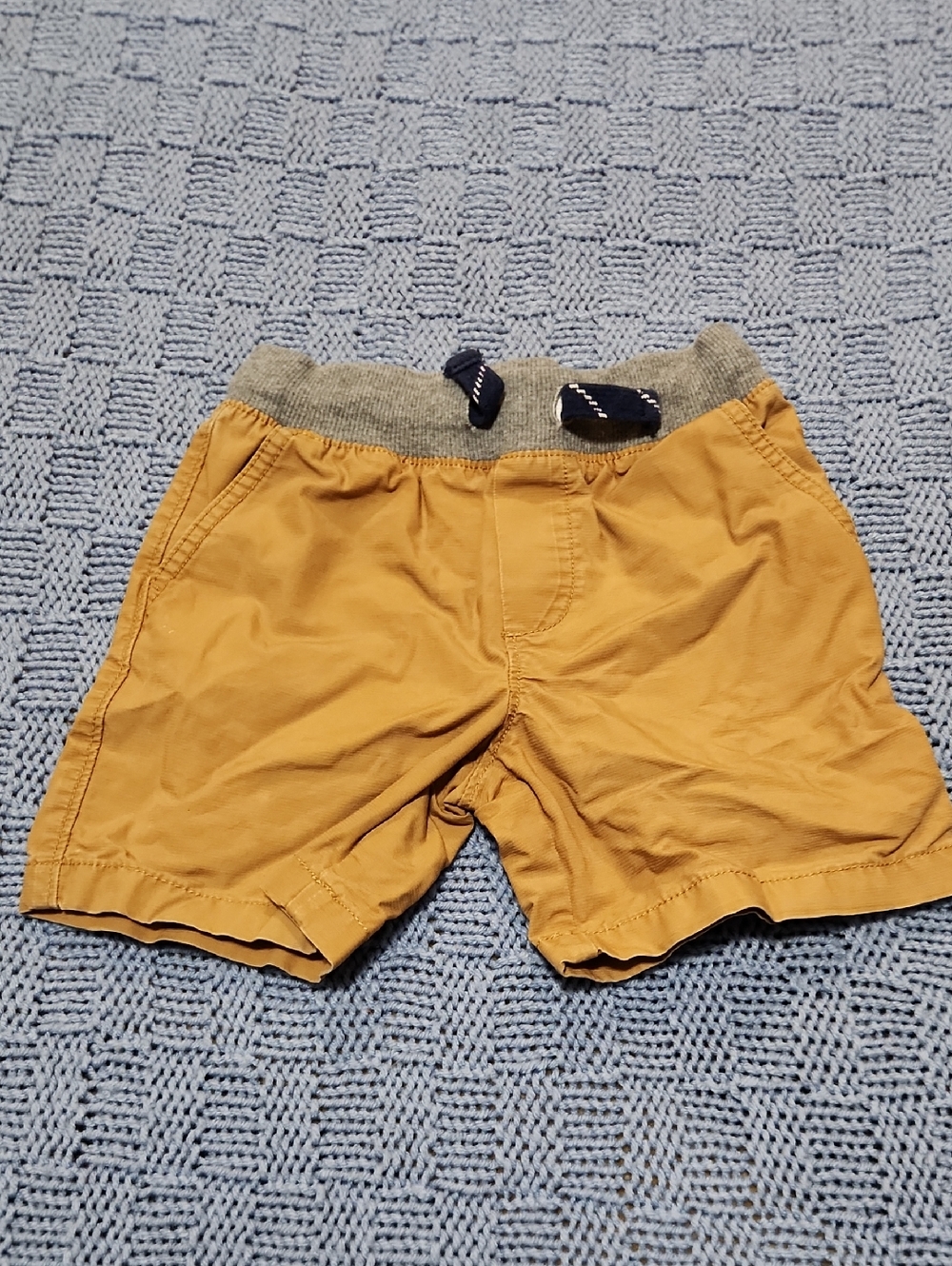 Old Navy & Carter 3 Pairs Tan Elastic Waist Shorts with White Drawstring